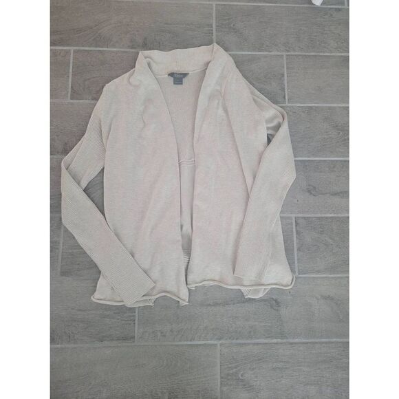 Natural Reflections Open Front Cardigan Sweater Beige Size Small/Medium - Picture 1 of 6